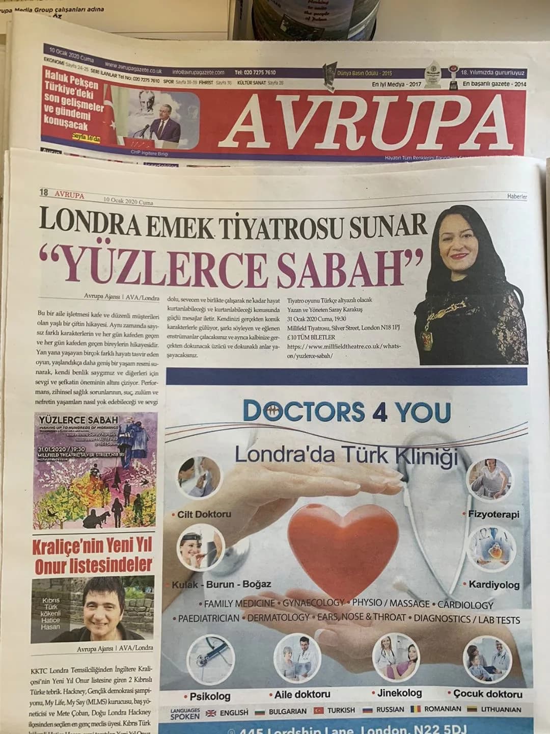 London Emek Theatre presents "Hundreds of Mornings" — press cutting