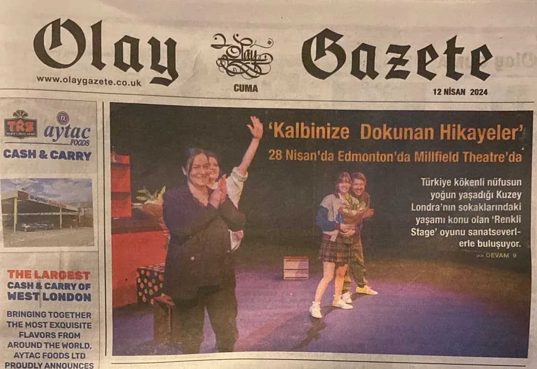 'Stories That Touch Your Heart' at Millfield Theatre, Edmonton, on 28 April — press cutting
