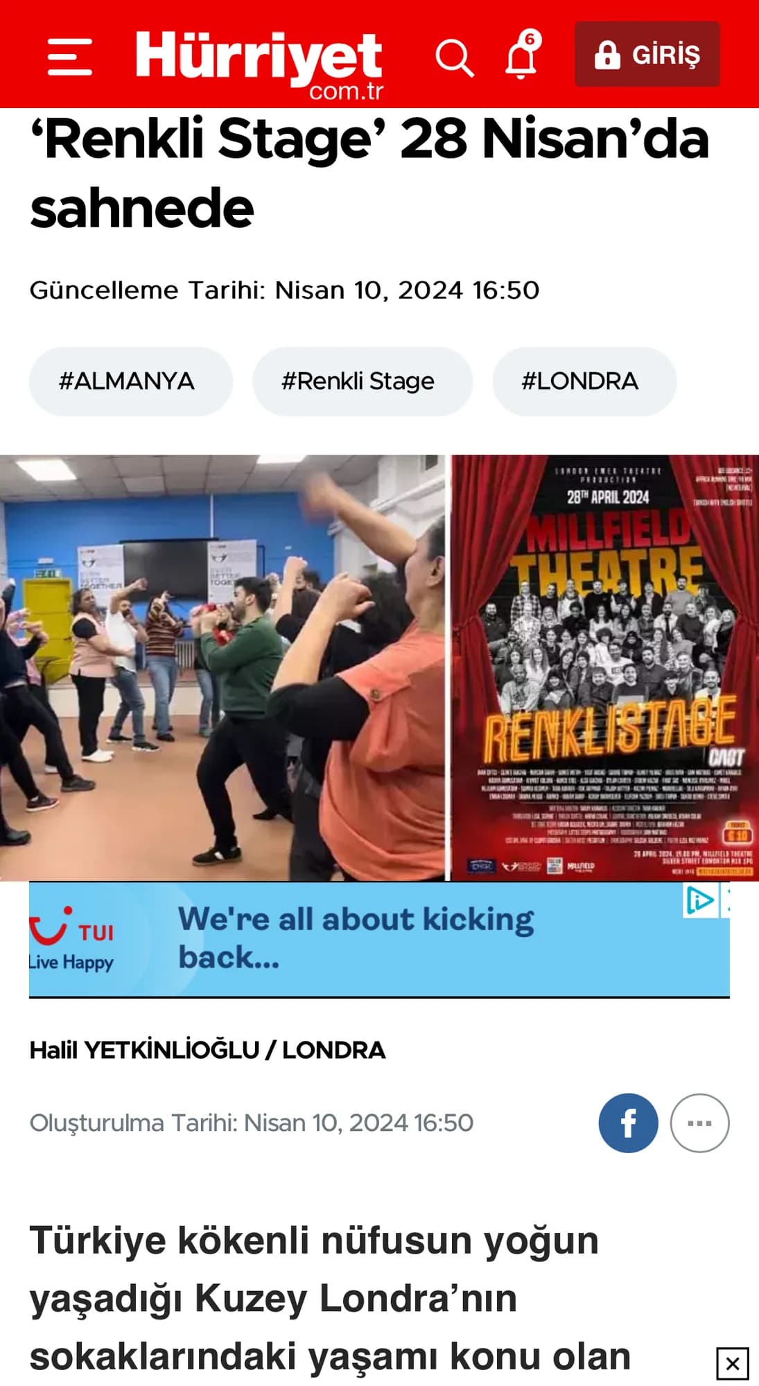 'Colourful Stage' takes to the stage on 28 April — press cutting