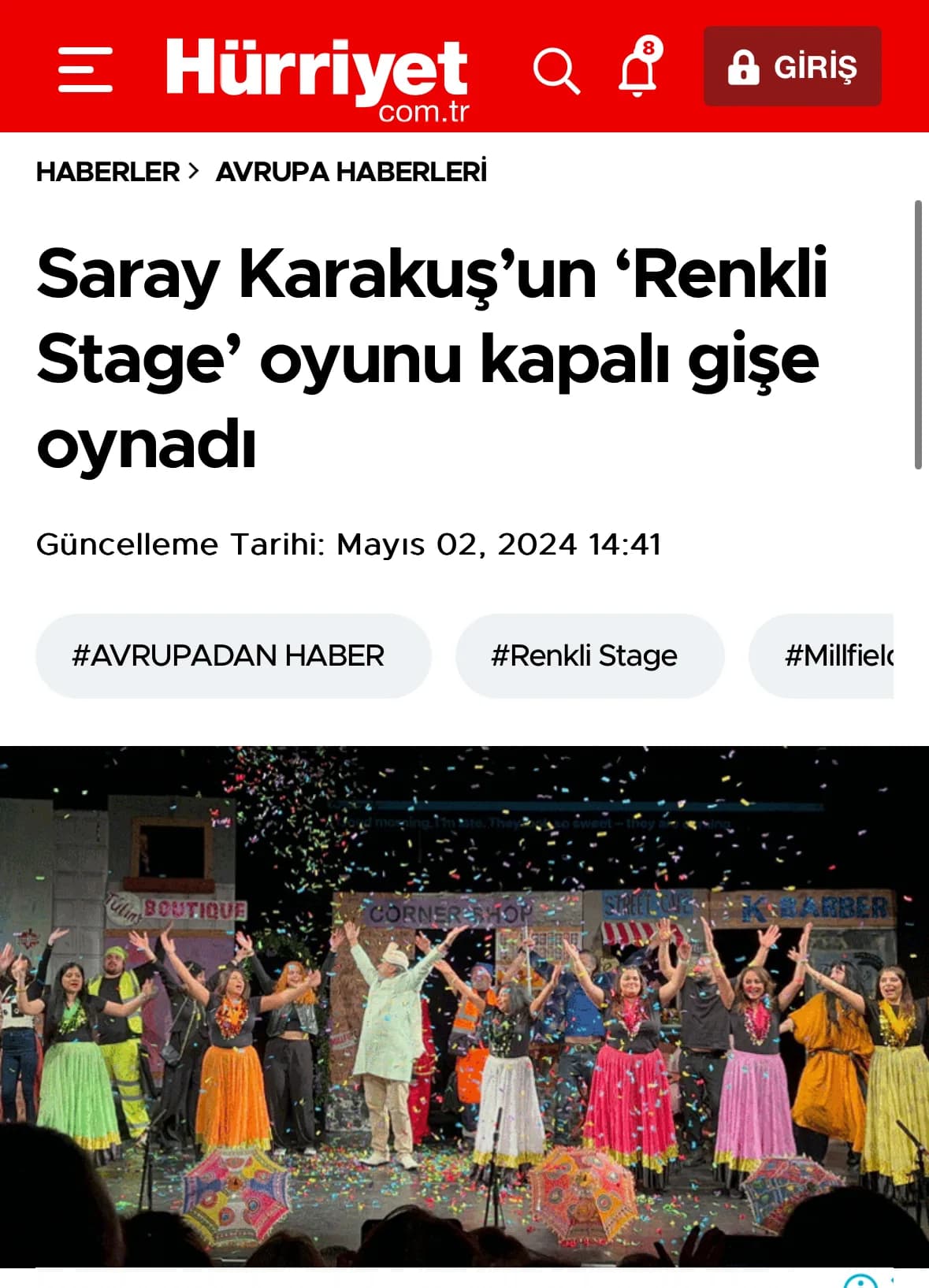 Saray Karakus's 'Colourful Stage' plays to a full house — press cutting
