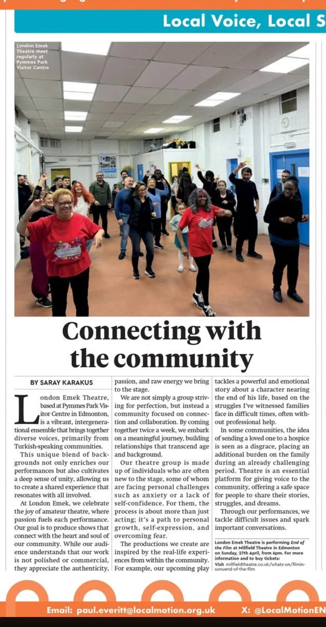 Connecting with the community — press cutting