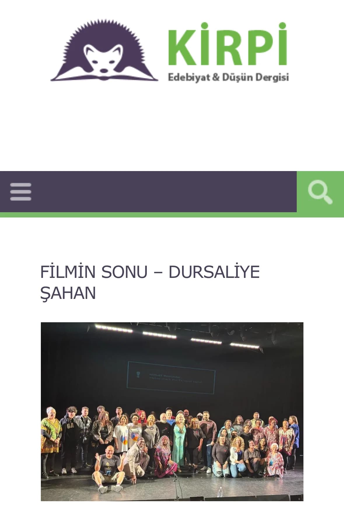End of the Film – Dursaliye Şahan — press cutting